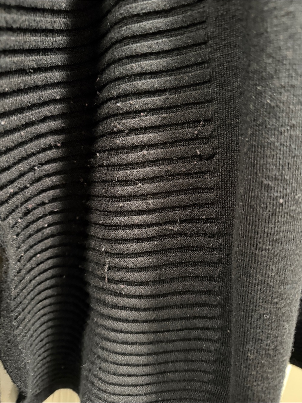 Black Long Open-Front Ribbed Cardigan Sweater - Picture 4 of 4